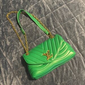 Green Quilted Shoulder Bag